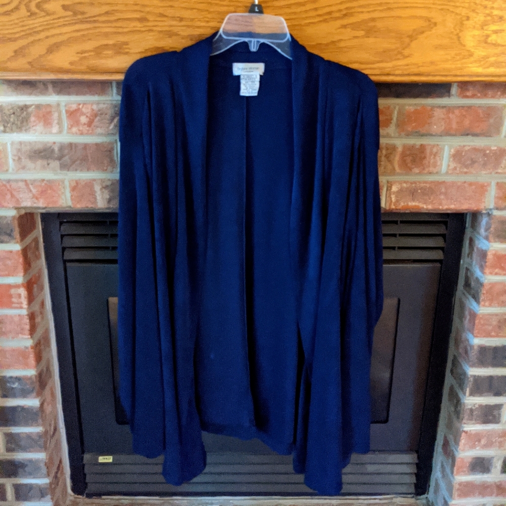 Brylane women navy blue cardigan plus size 3x